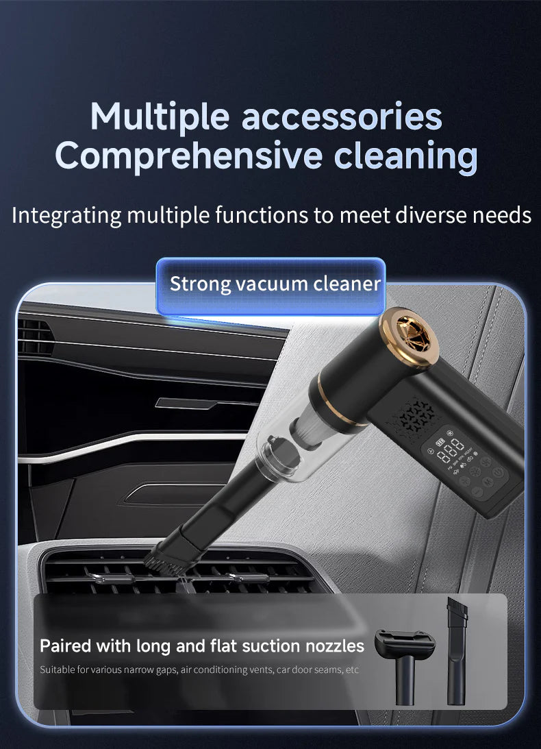 KORVA AirVac Pro 5-in-1 Draadloze Autostofzuiger + Bandenpomp